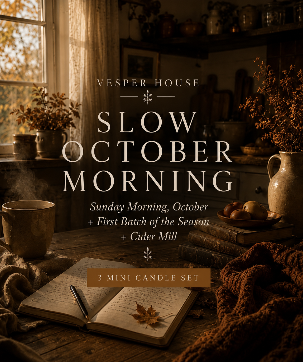 ☕ Slow October Morning — 3 Mini Candle Set