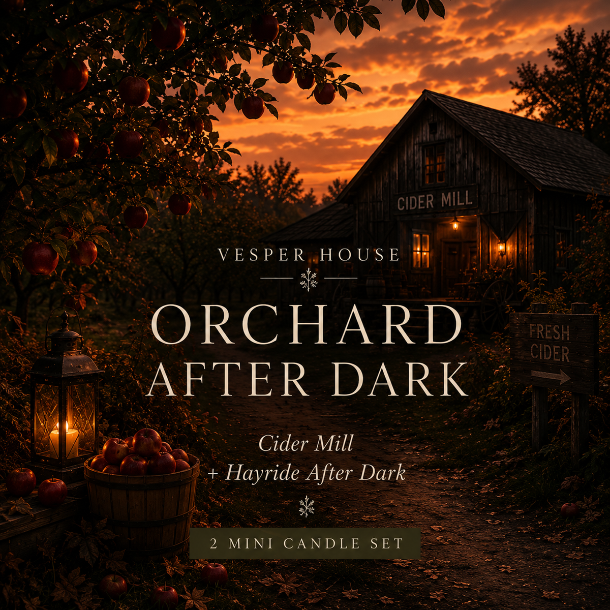 🍎 Orchard After Dark — 2 Mini Candle Set